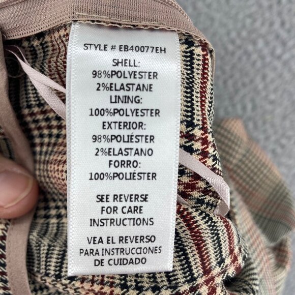 En Creme Pants Womens Small Ivory Houndstooth Plaid Wide Leg Pleated Office NWT - Picture 7 of 14